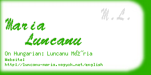 maria luncanu business card